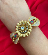 Traditional Gold Plated Antique Kada Bangle Bracelet By Gehna Shop Bracelets